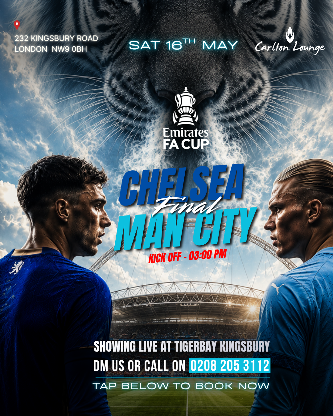 FA Cup Final at Carlton Lounge Kingsbury NW9